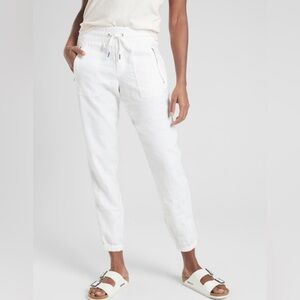 Athleta Cabo Linen Jogger in White Size 2P